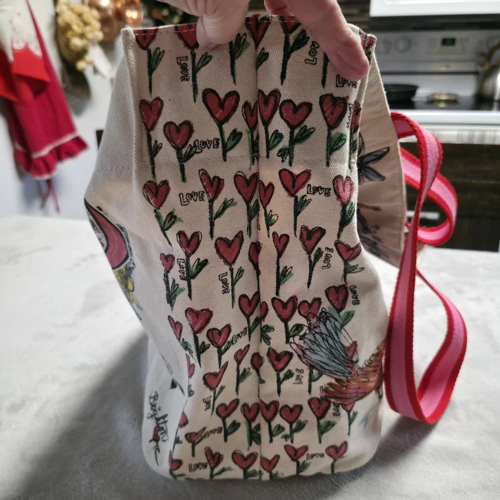 Brighton Love Tweet Flowers Heart Birds Canvas Butterflies Canvas Tote Bag